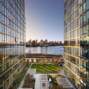 Photograph of an apartment buildings. Link to the page featuring all interiors and exteriors photos of apartment buildings.