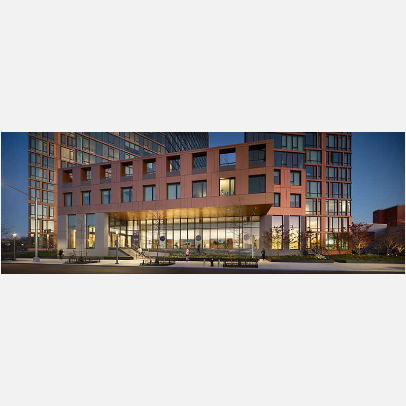 Professional architectural photograph of an apartment building in New York City