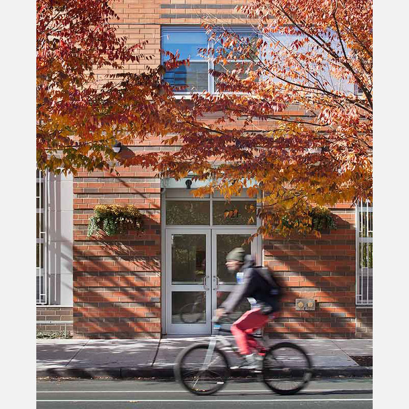 Professional architectural photograph of an apartment building in New York City