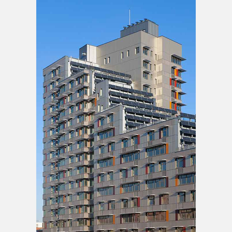 Professional architectural photograph of an apartment building in New York City