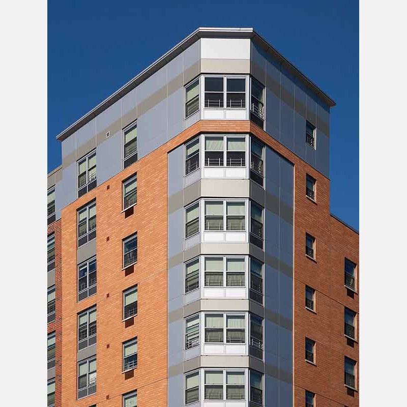 Professional architectural photograph of an apartment building in New York City