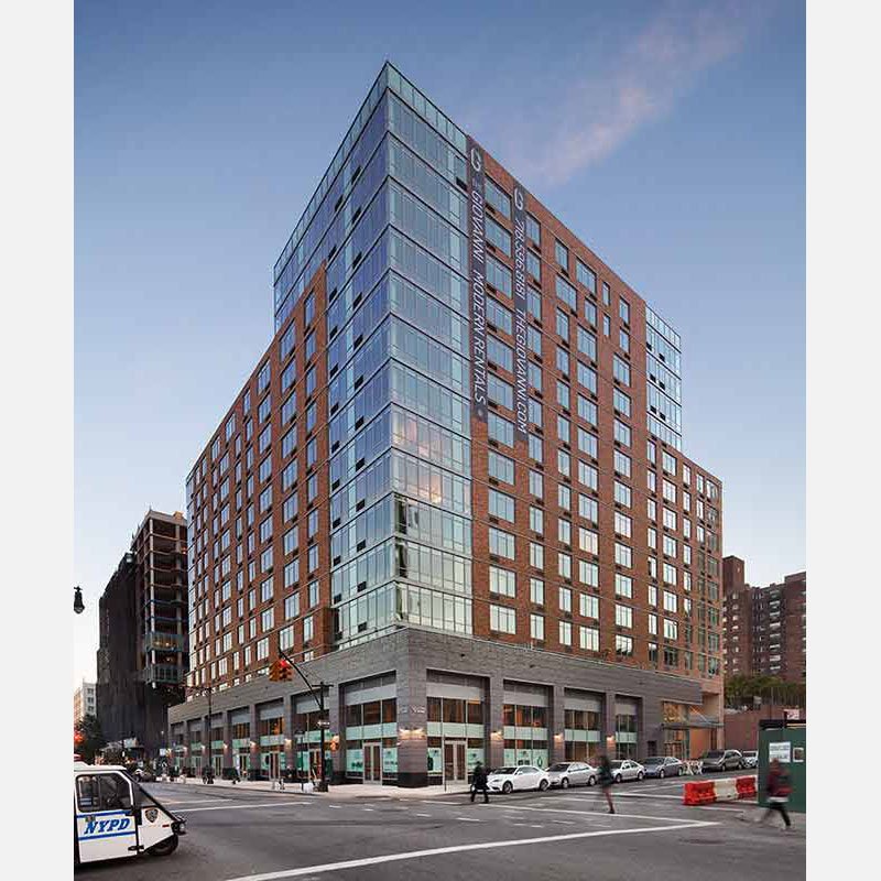 Professional architectural photograph of an apartment building in New York City