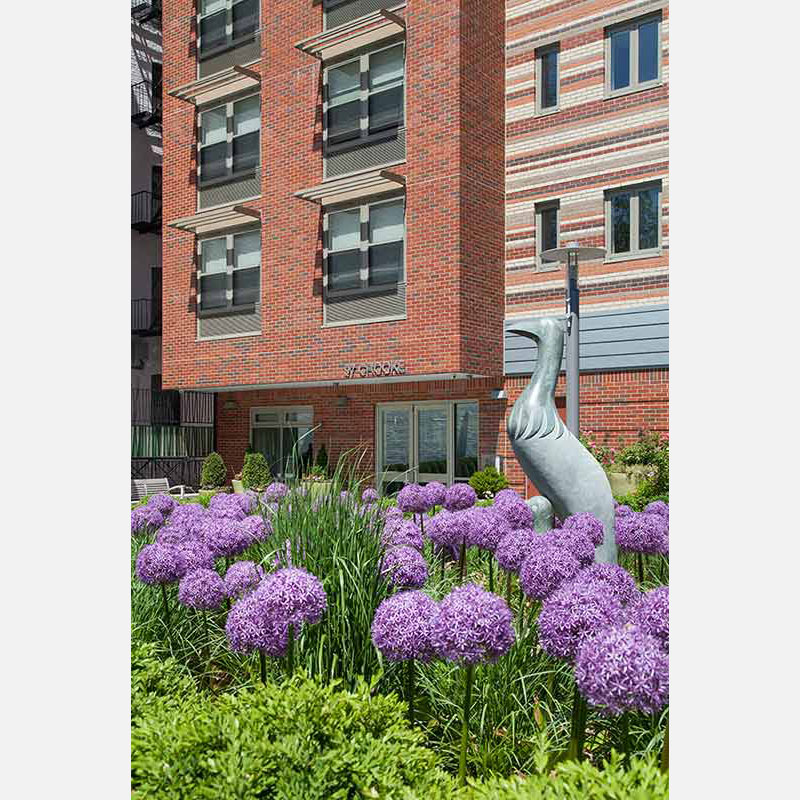 Professional architectural photograph of an apartment building in New York City