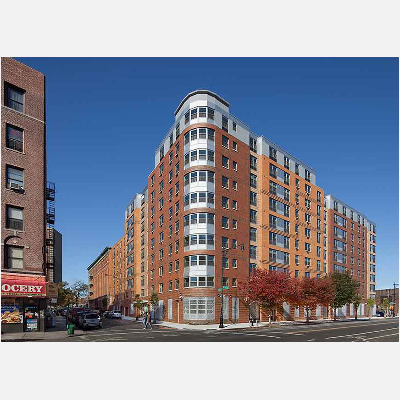 Professional architectural photograph of an apartment building in New York City
