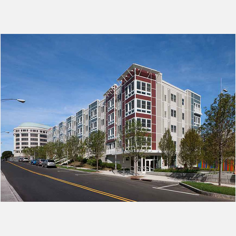 Professional architectural photograph of an apartment building in Stamford, CT