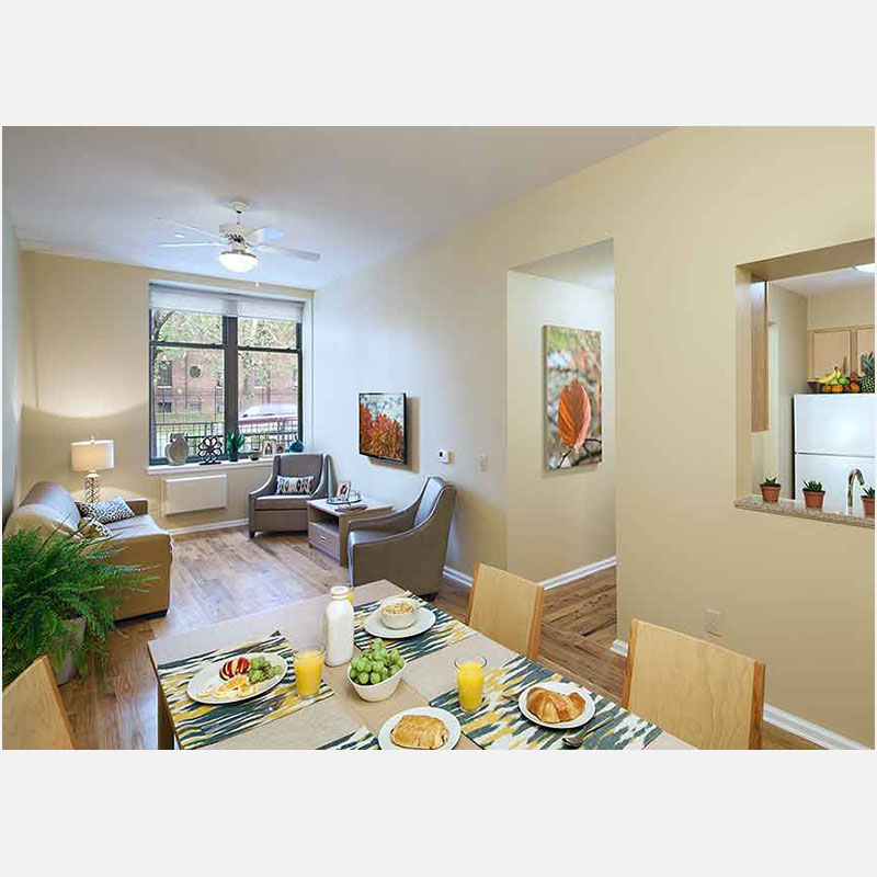 Professional architectural photograph of an apartment in New York City