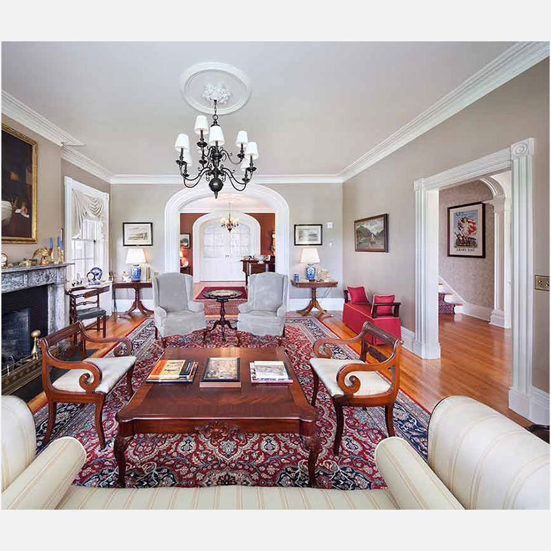 Professional architectural photograph of a high-end private country residence