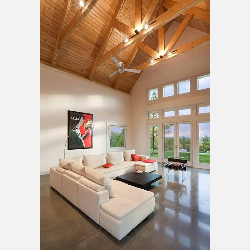 Professional architectural photograph of a high-end private country residence