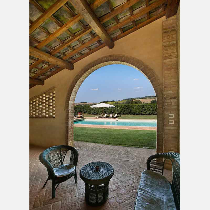 Professional architectural photograph of a high-end private country residence