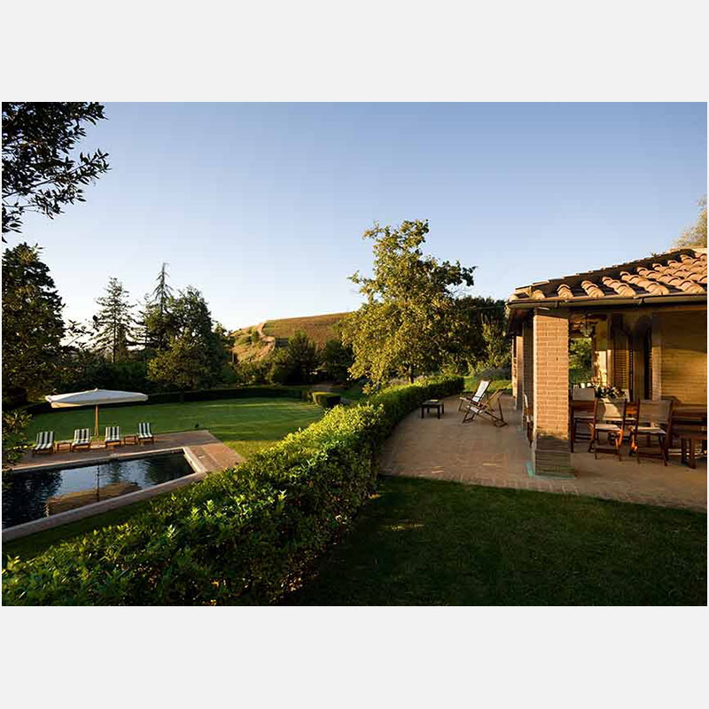 Professional architectural photograph of a high-end private country residence