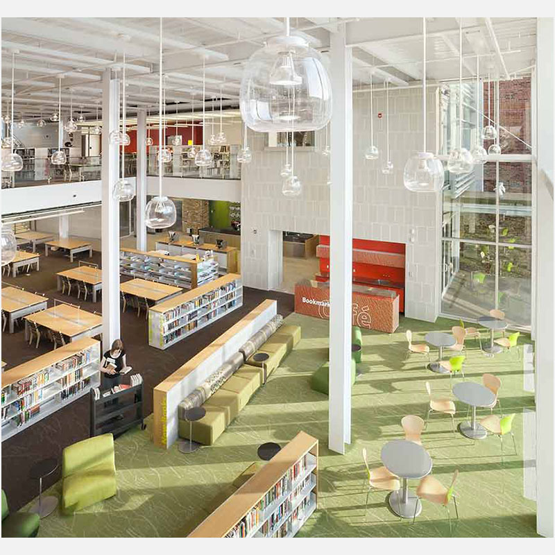 Professional architectural photograph of a library