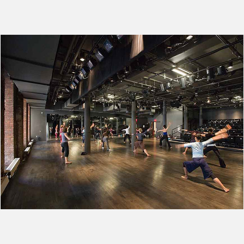 Professional architectural photograph of a dance studio in New York City