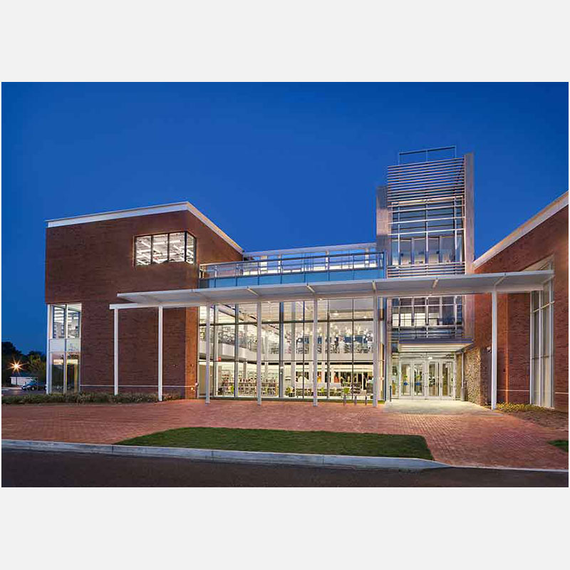 Professional architectural photograph of a library, Plainsboro NJ