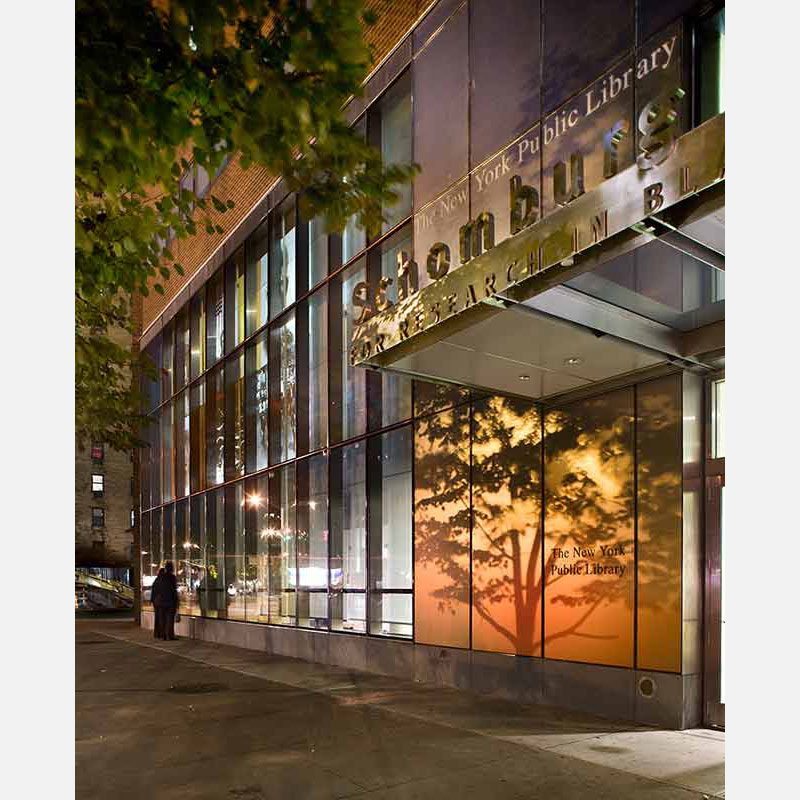 Professional architectural photograph of a library in New York City