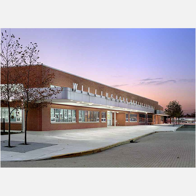 Professional architectural photograph of a library in Willingboro NJ