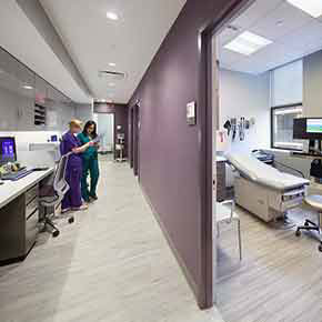 Photograph of an healthcare institution. Link to the page featuring all interiors and exteriors photos of healthcare and hospitality institutions.