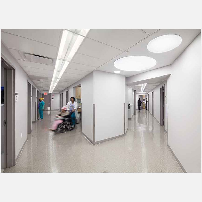 Professional architectural photograph of a healthcare institution in New York City