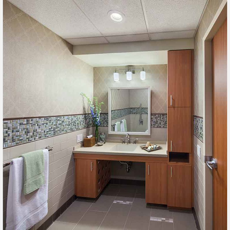 Professional architectural photograph of a healthcare institution in New York City