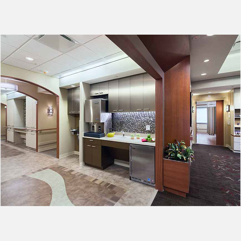 Professional architectural photograph of a healthcare-integrated retirement residence in New York