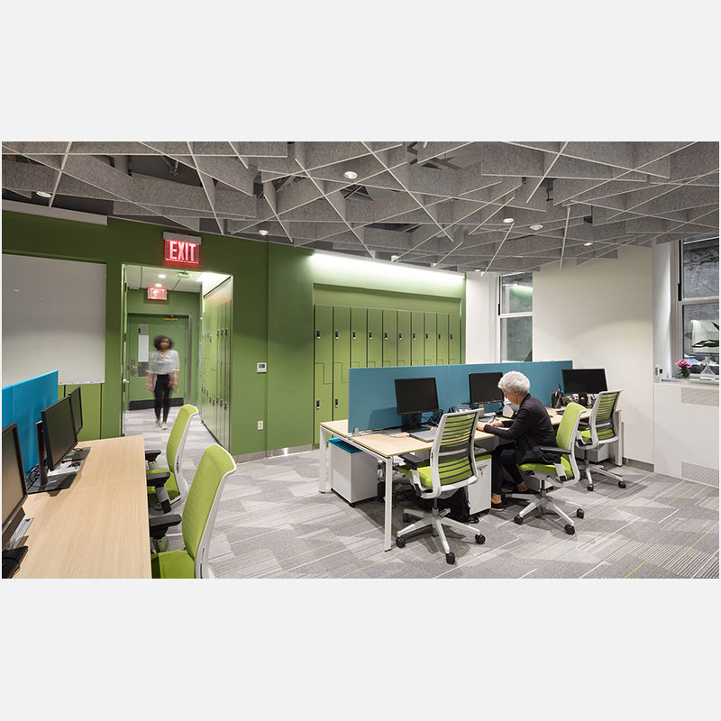 Professional architectural photograph of a healthcare institution in New York City