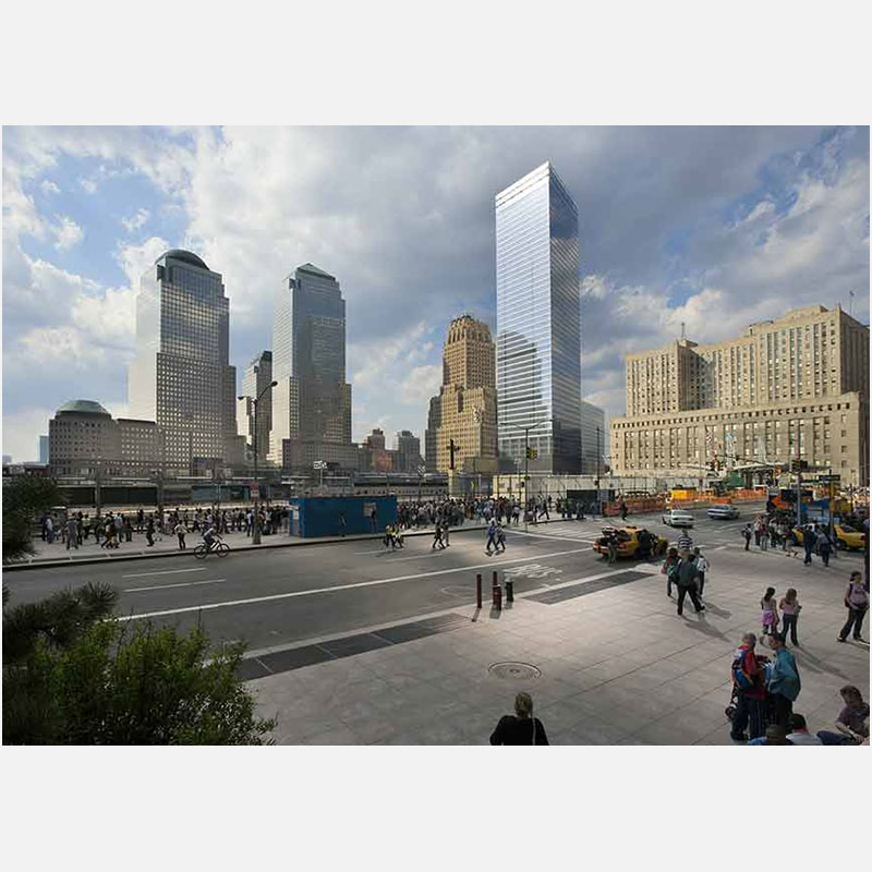 Photograph of a corporate office building in New York City