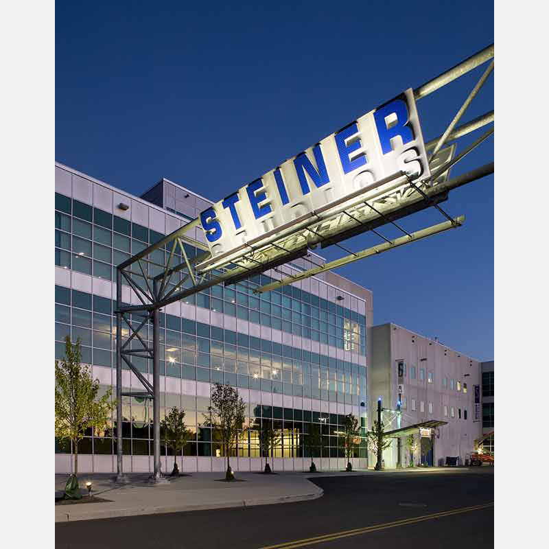 Photograph of a corporate office building in New York City