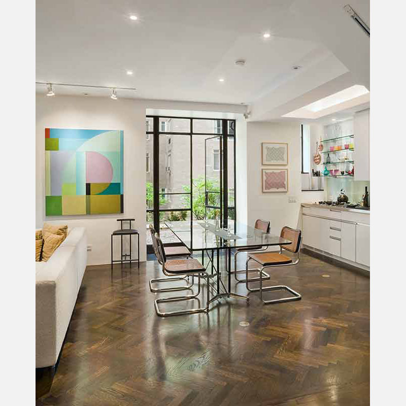 Professional architectural photograph of a high-end private residence in New York City