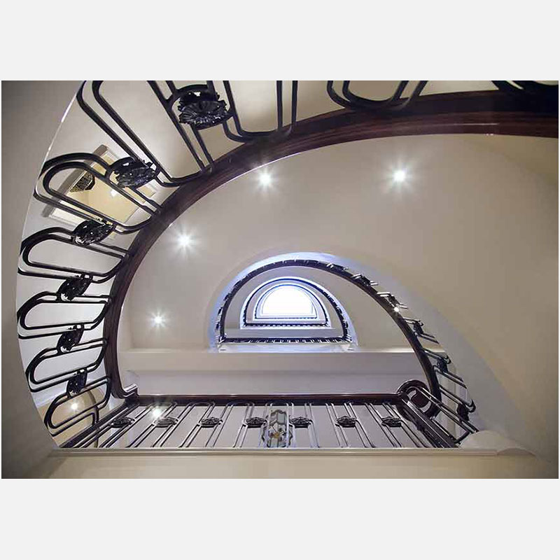 Professional architectural photograph of a high-end private townhouse in New York City