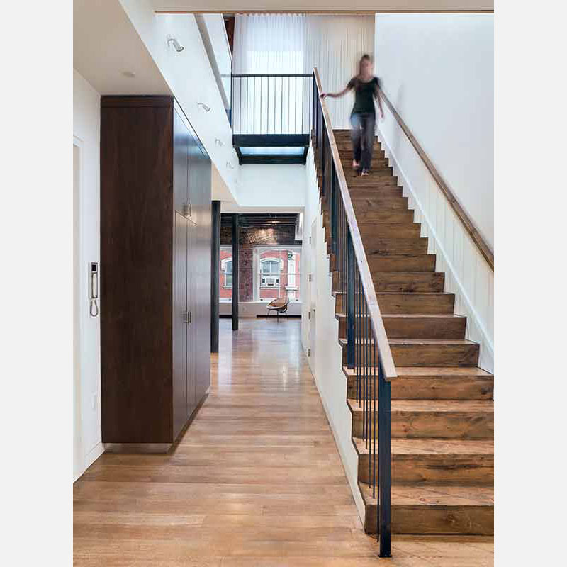 Professional architectural photograph of a high-end private loft residence in New York City