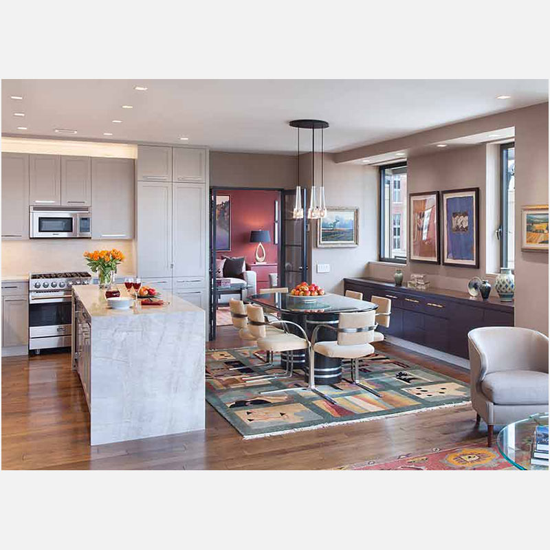 Professional architectural photograph of a high-end private residence in New York City