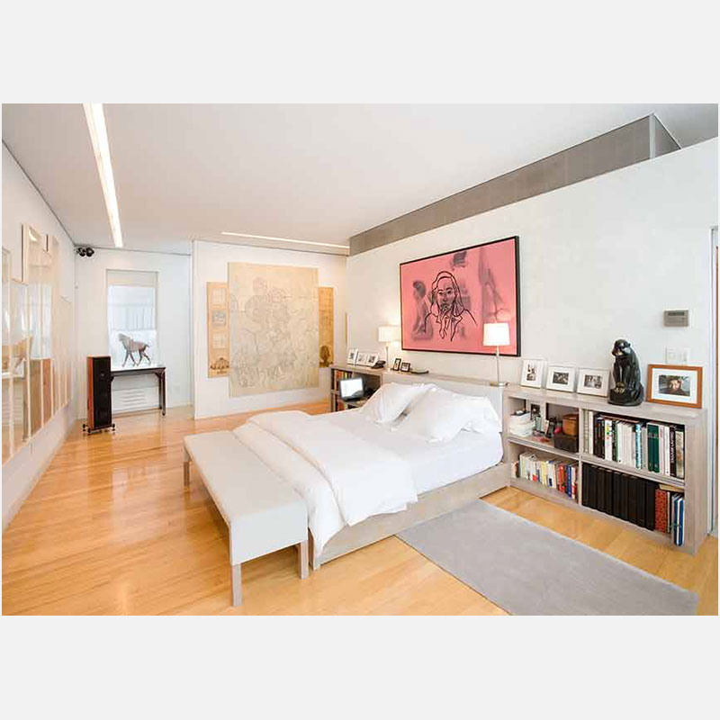 Professional architectural photograph of a high-end private townhouse in New York City