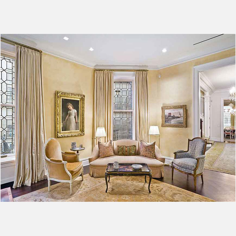 Professional architectural photograph of a high-end private residence in New York City
