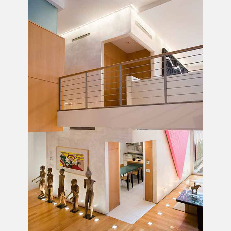 Professional architectural photograph of a high-end private townhouse in New York City