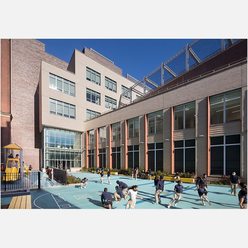 Professional architectural photograph of a school in New York City