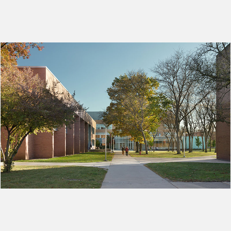 Professional architectural photograph of a college in Freedonia, New York