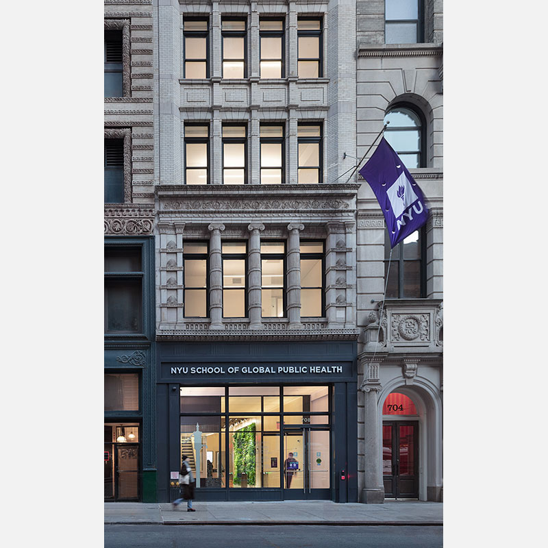 Professional architectural photograph of a college in New York City