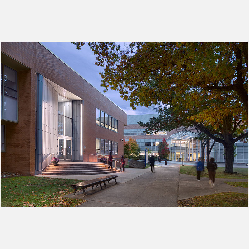 Professional architectural photograph of a college in Freedonia, New York