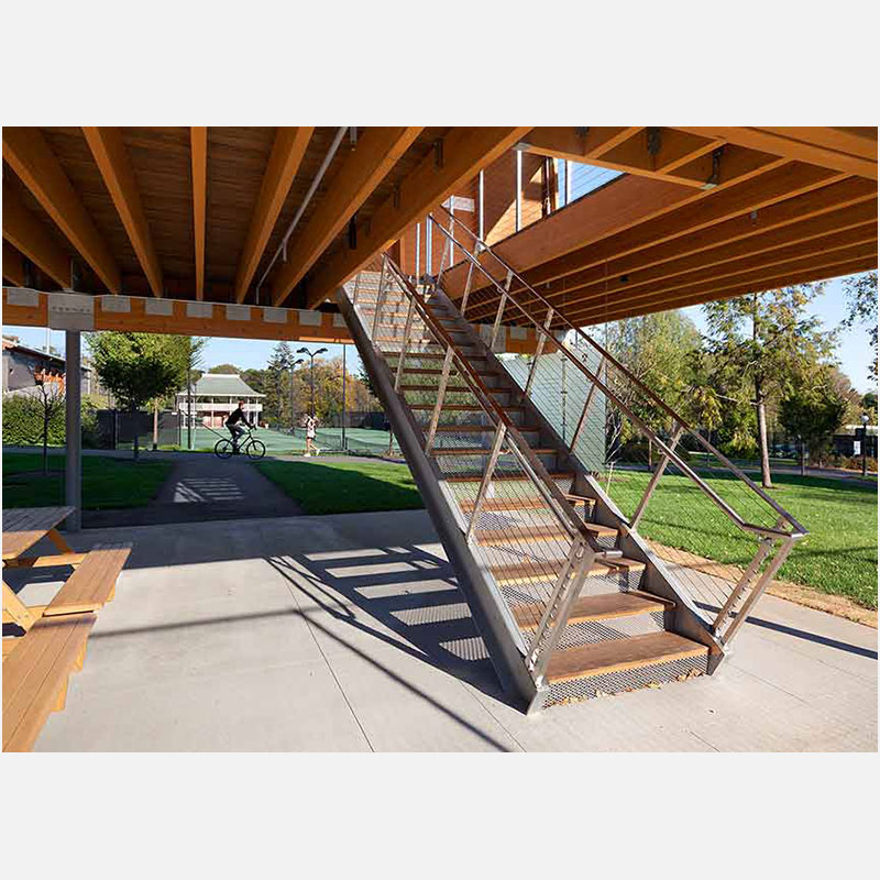 Professional architectural photograph of the college tennis facility at Princeton